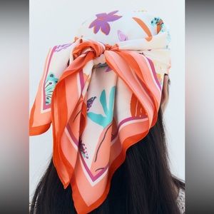 Zara Satin-Effect Printed Scarf